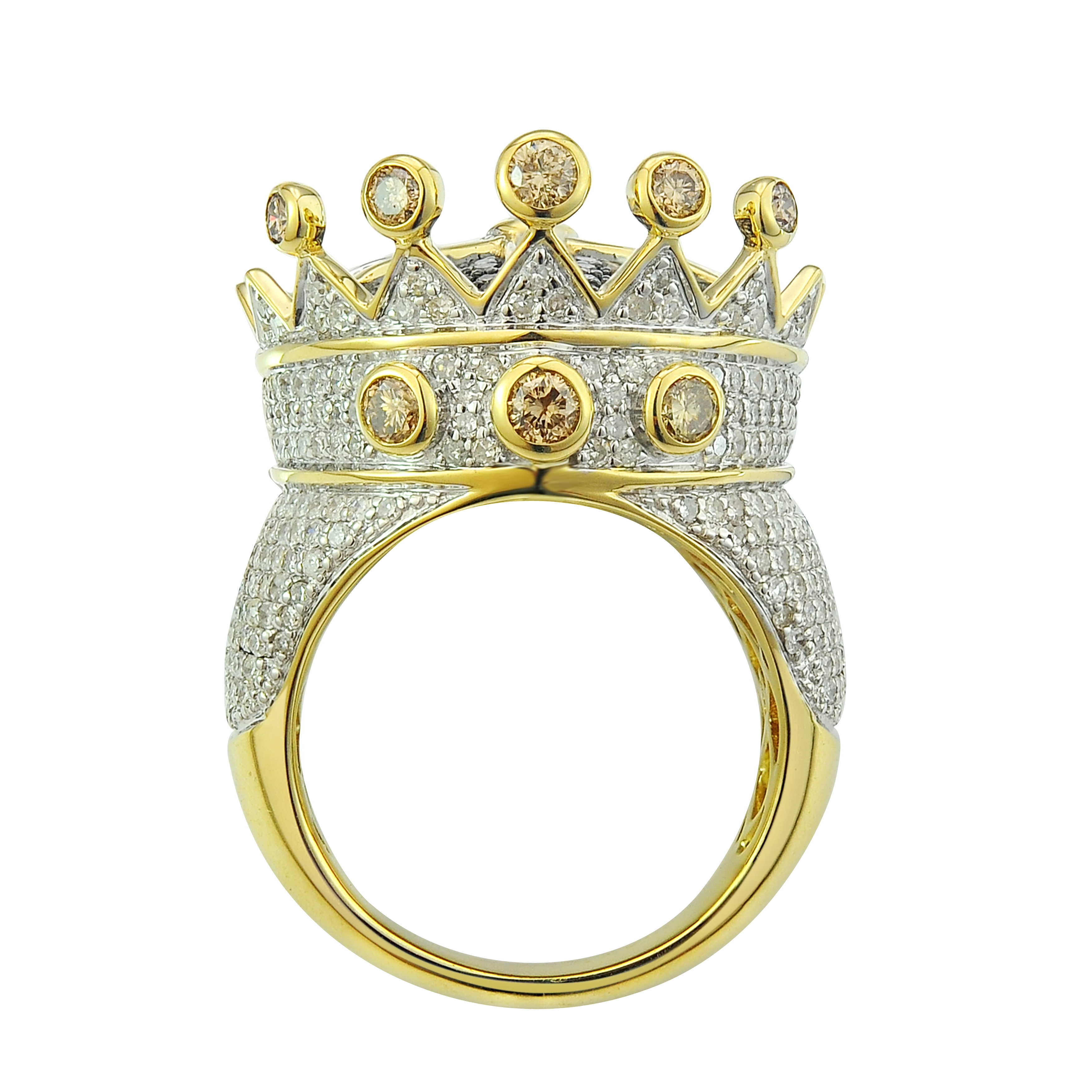 Diamond King Thrown Ring 2.80 ct. 10K Yellow Gold 14.38g
